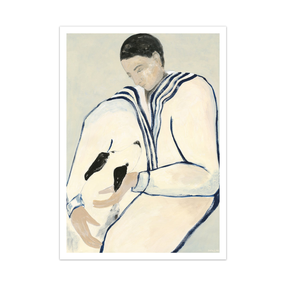 The Poster Club - Sofia Lind Man and Dog Poster | 70 x 100 cm
