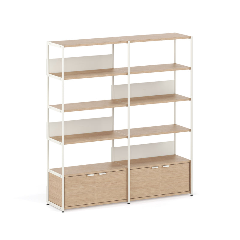 TipToe - Unit Regalsystem | inkl. 2 Türen / H 180 x 164 cm / cream white