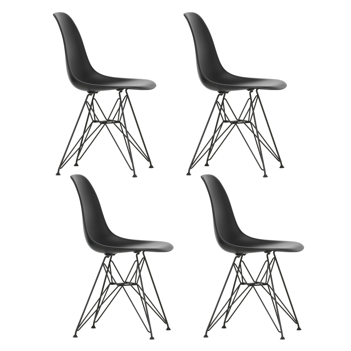 Vitra - Eames Plastic Side Chair DSR Set | basic dark / tiefschwarz
