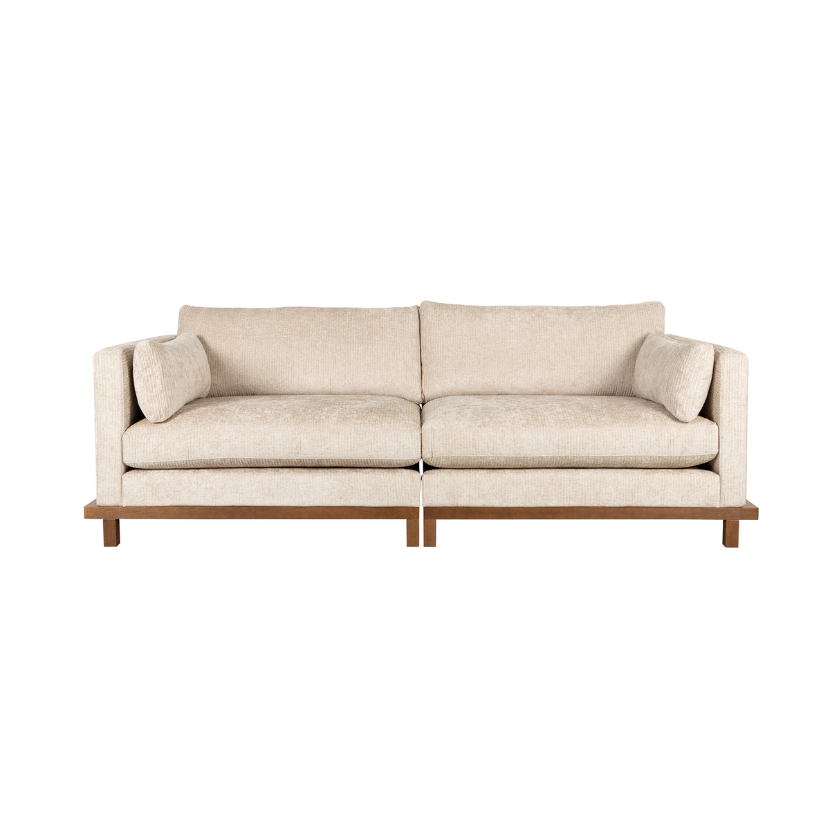 Zuiver - Blossom Sofa | 3-Sitzer / sand / Eiche dunkel