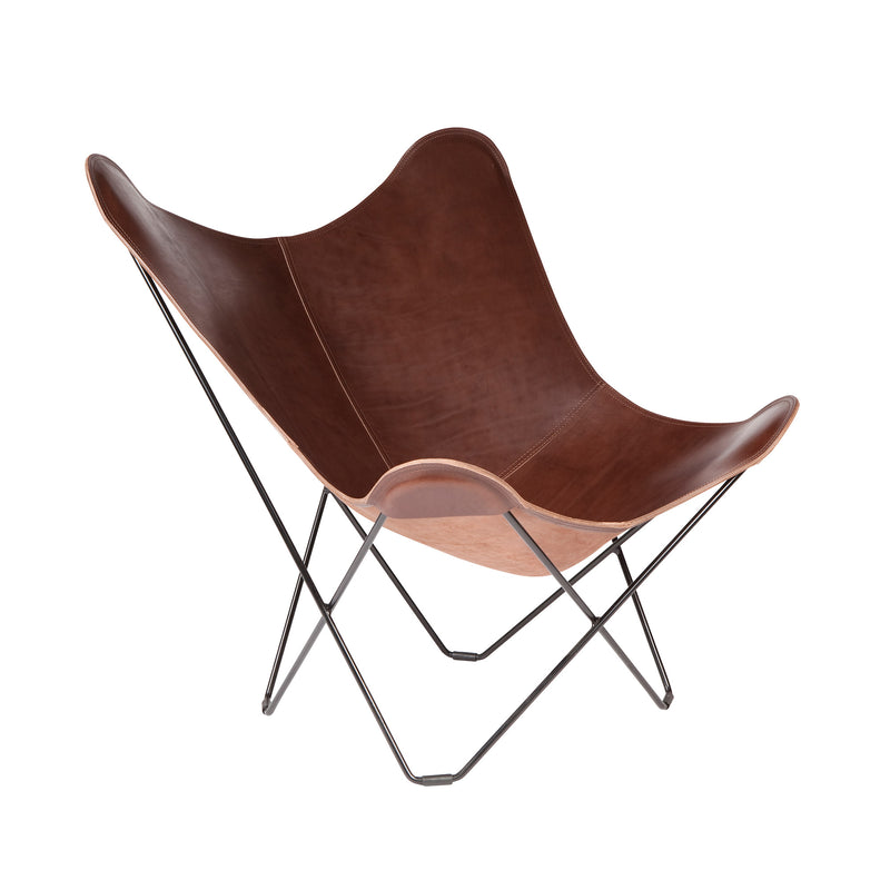 cuero - Pampa Mariposa Butterfly Chair | Chocolate/schwarz
