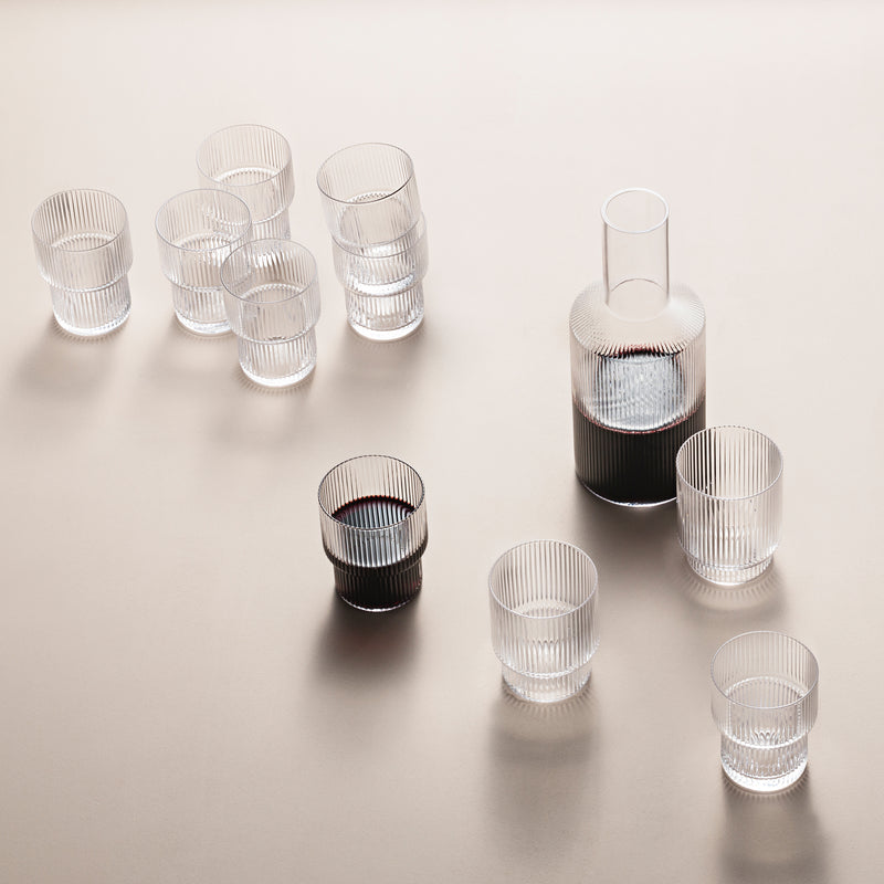 Ferm Living - Ripple Rotweinglas (2er-Set)
