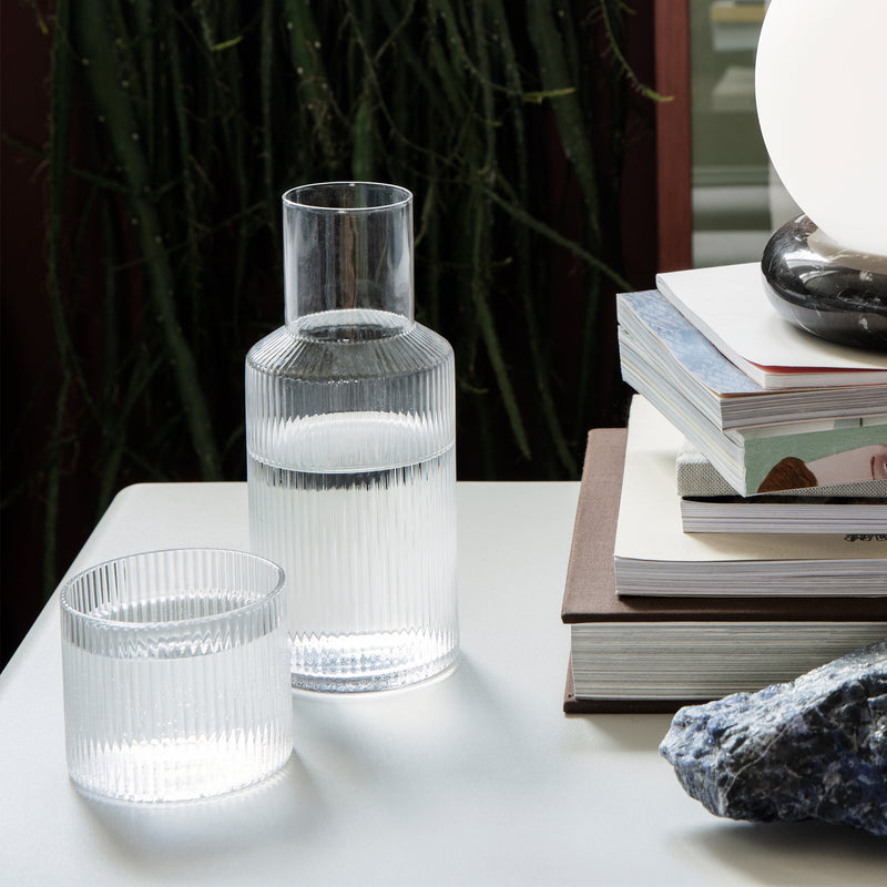 Ferm Living - Ripple Karaffen-Set, klein | clear