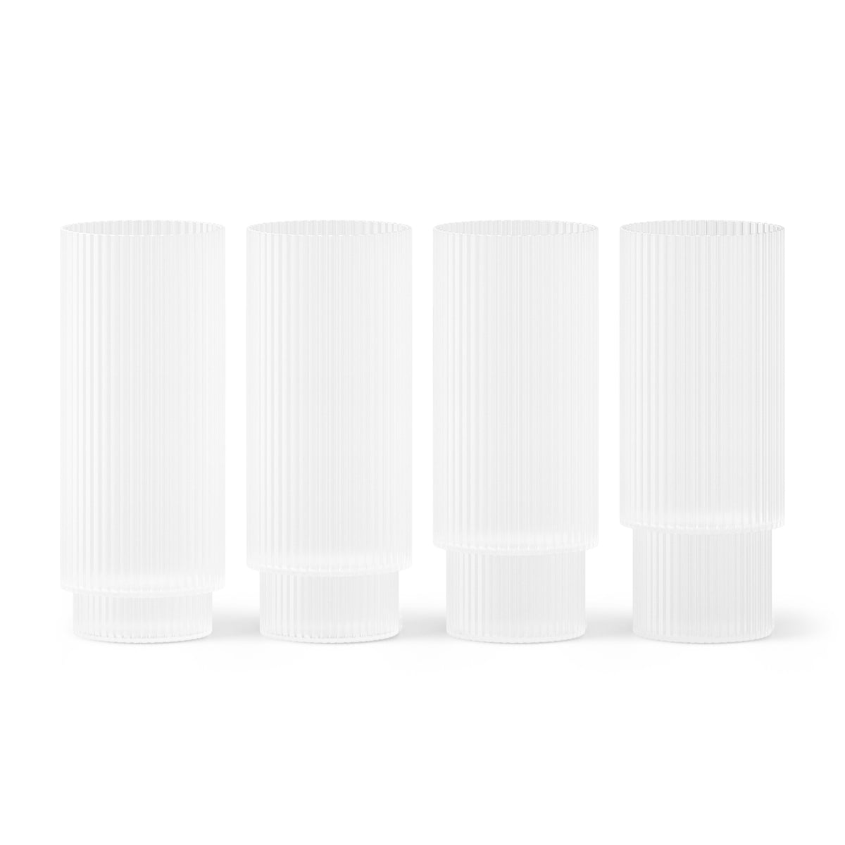 Ferm Living - Ripple Longdrink Gläser (4er-Set) | frosted
