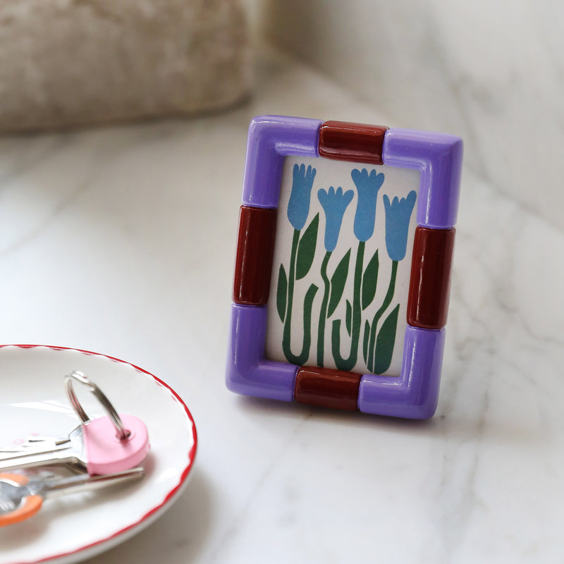 &amp;klevering - Rift Bilderrahmen eckig | 7,5 x 10 cm / lila / burgund