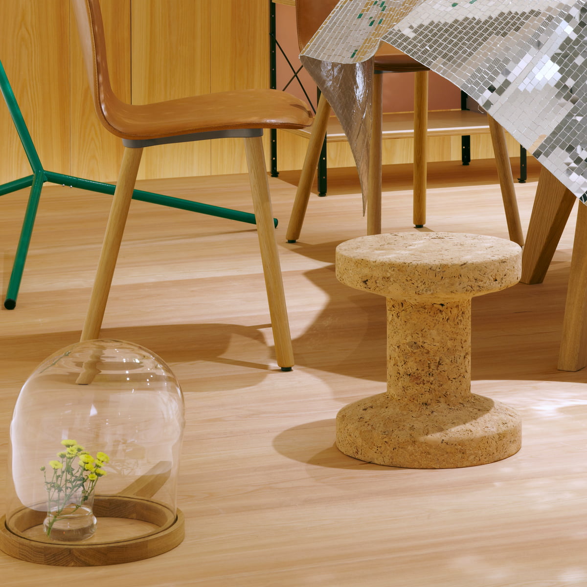 Cork stool by Vitra in the home design shop