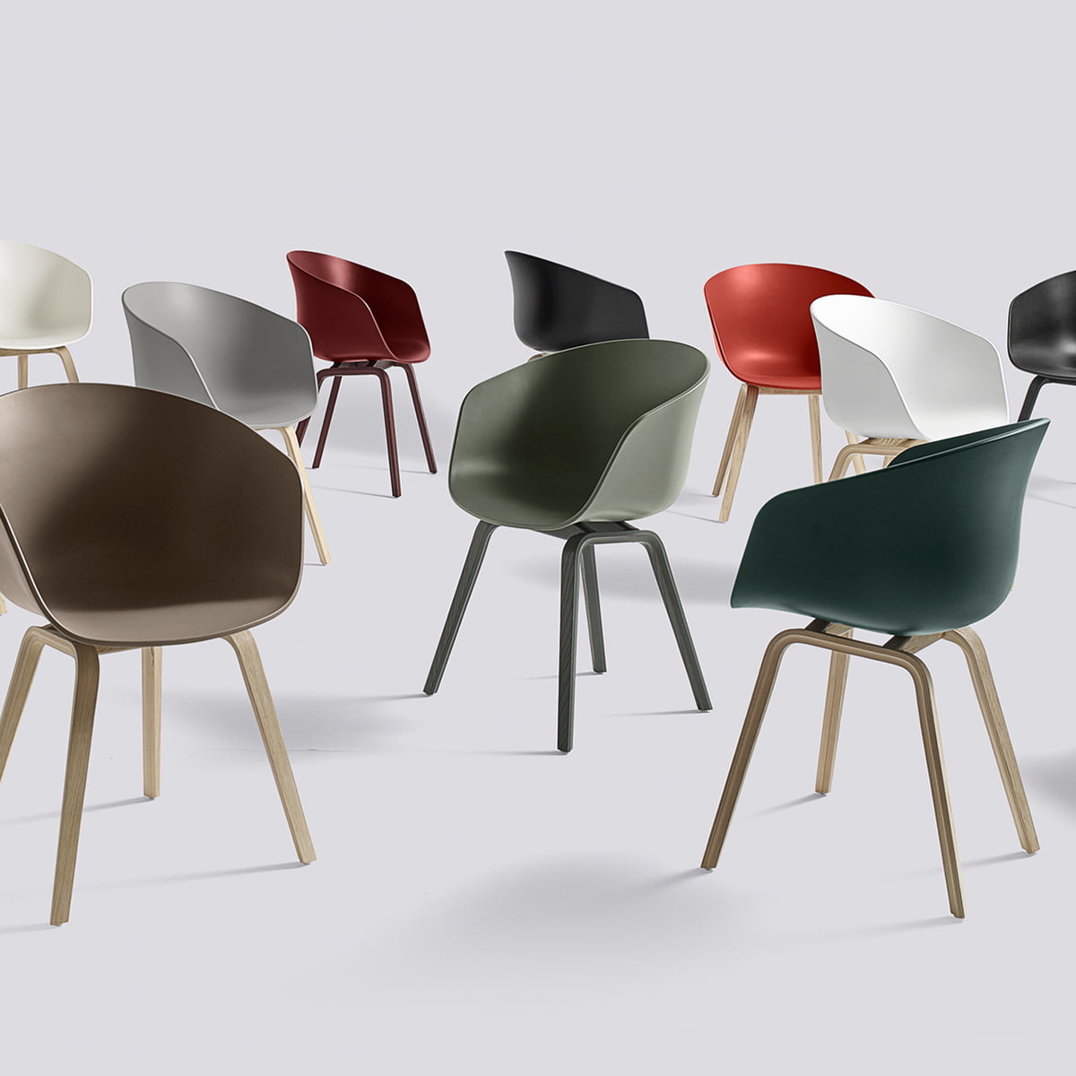 Hay AAC 22 Holz Vierbeingestelle Eiche matt lackiert Eiche geseift Eiche farbig gebeizt Gruppe