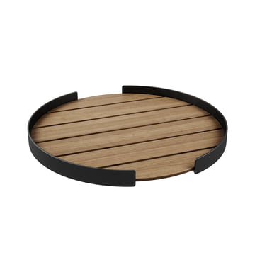 Round Wooden Serving Tray with Handles, 20 Large Diameter Wood Serving  Trays