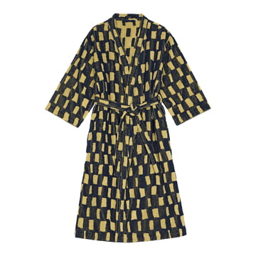 Men's Warm Long Dressing Gown Robe | Gold Floral Robe